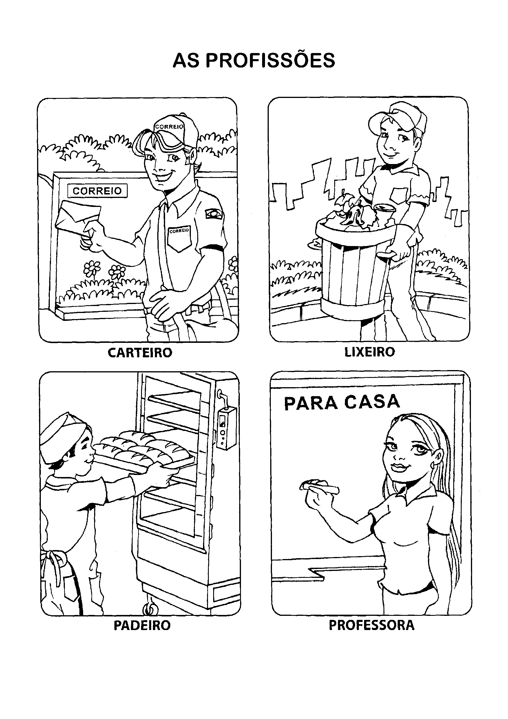 Profissões para colorir  Colorir, Desenhos infantis para colorir, Desenhos  de profissões