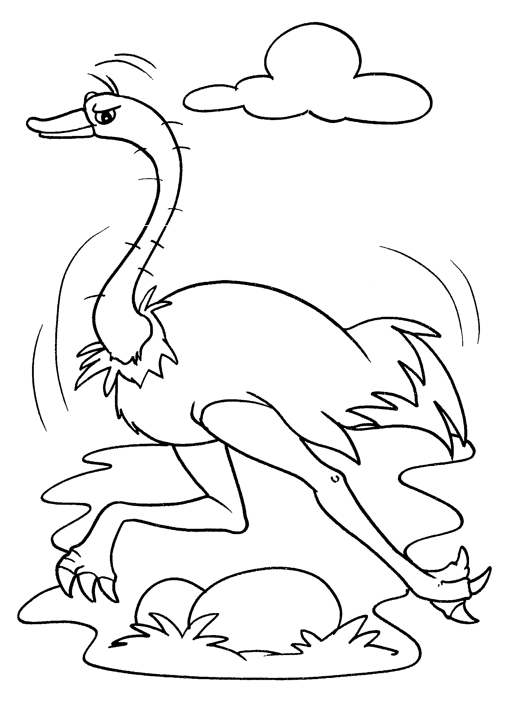 Desenho de avestruz correndo