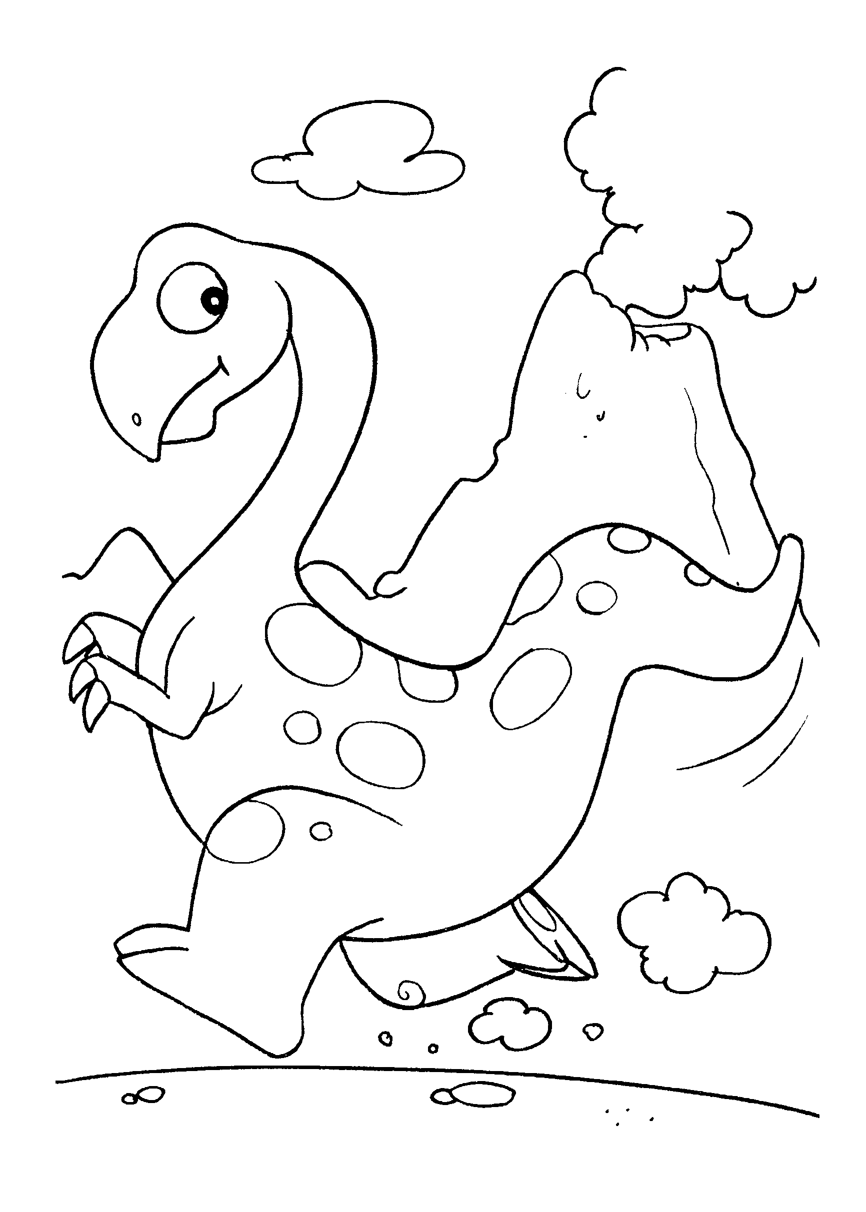 Desenho de Dinossauro correndo