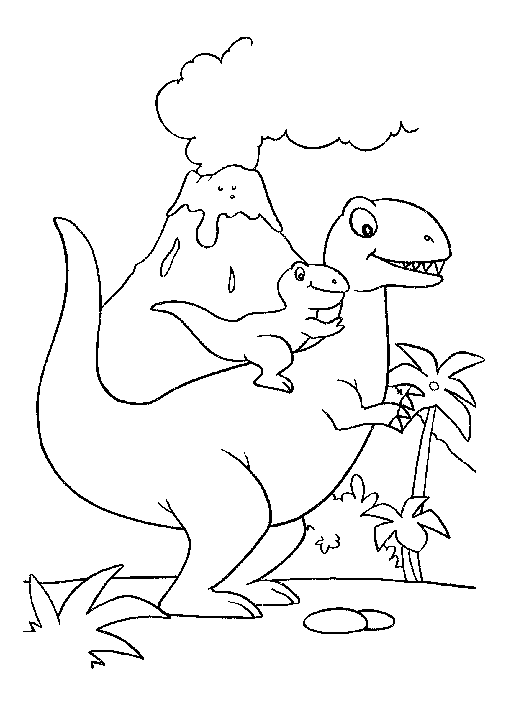 Desenho de Dinossauro bebê nas costas