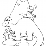 Desenho de Dinossauro bebê brincando