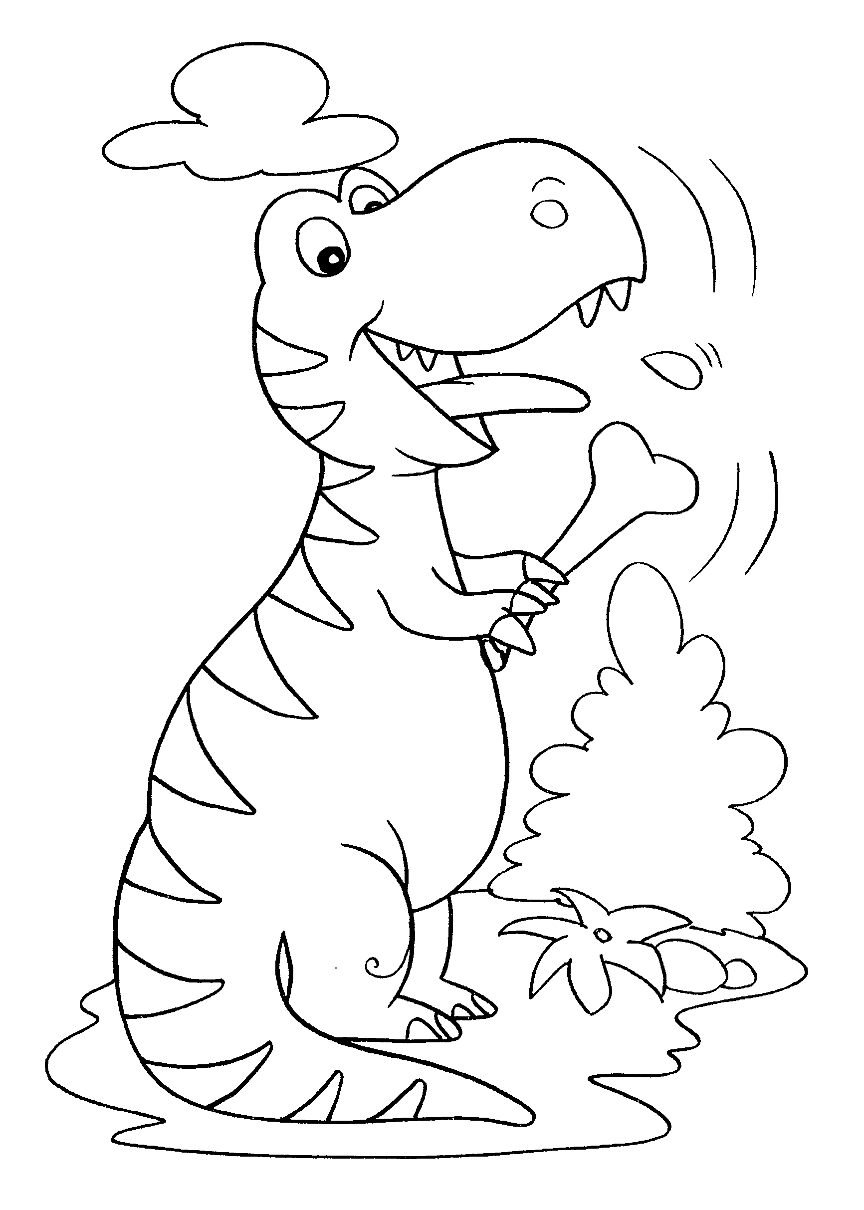 Desenho de Dinossauro comendo