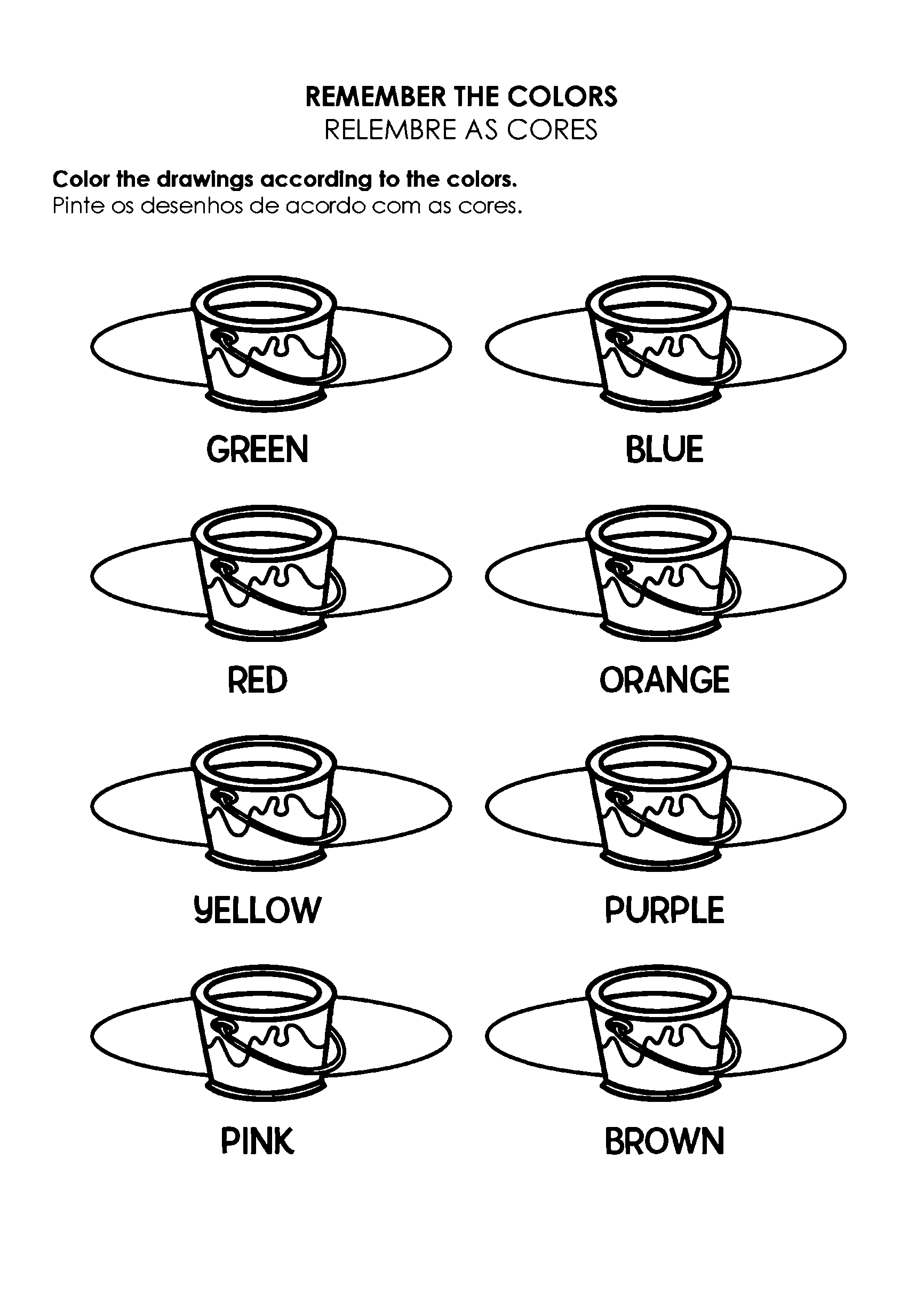 atividade sobre as cores em inglês