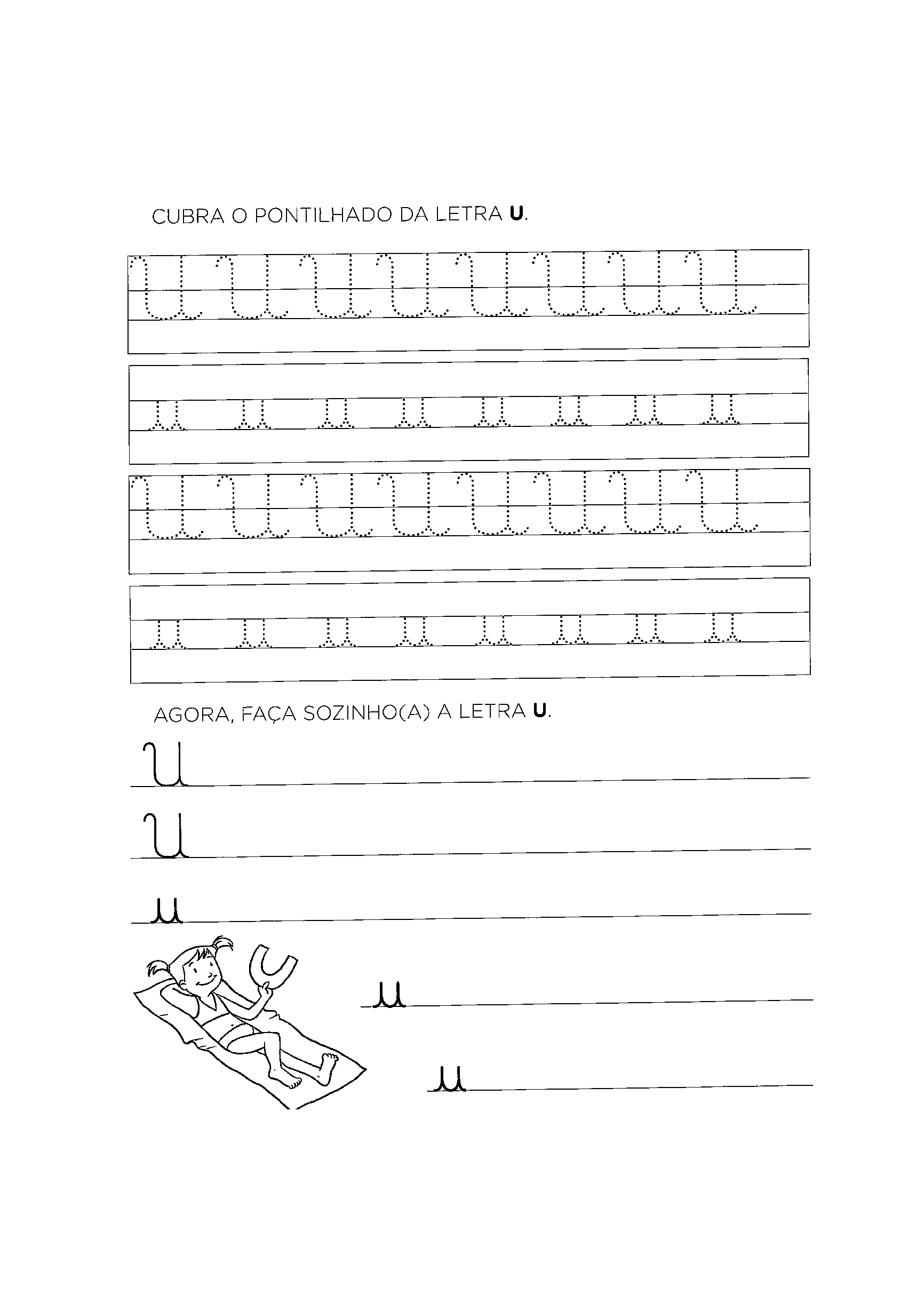 ATIVIDADE DE ALFABETIZAÇÃO - EDUCAÇÃO INFANTIL - LETRA U  Atividades letra  e, Atividade letra u, Atividades pedagogicas